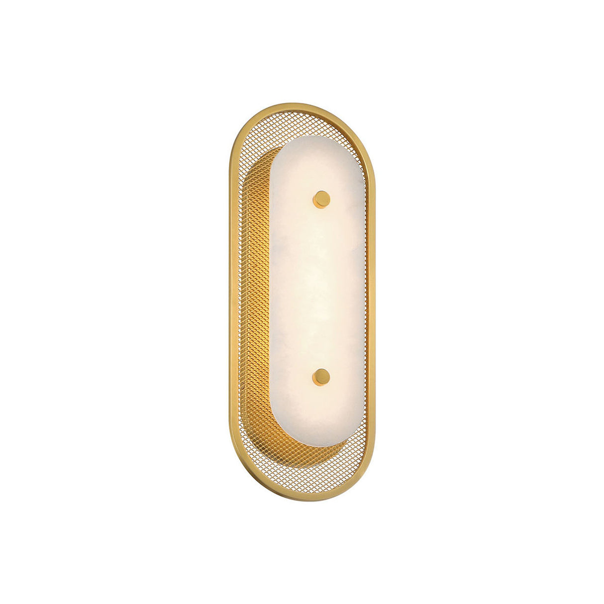 Vance LED Wall Sconce 16", Brass and Alabaster