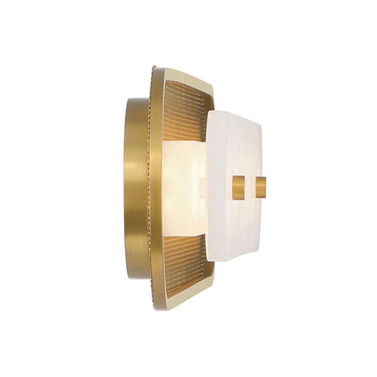 Vance LED Wall Sconce 30", Brass and Alabaster