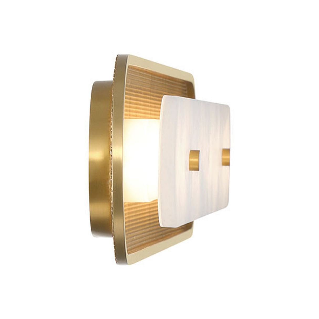 Vance LED Wall Sconce 38", Brass and Alabaster