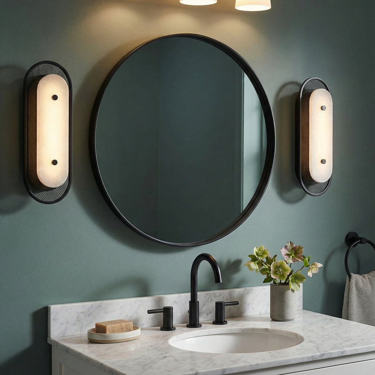 Vance LED Wall Sconce 16" for Modern home with Matte Black Mesh