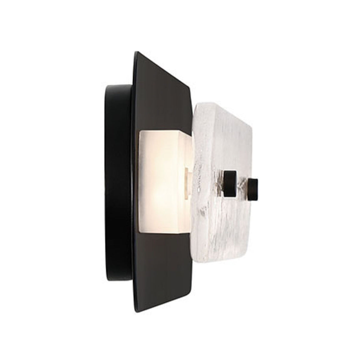 Vance LED Outdoor Wall Light 38", Black With Textured Glass