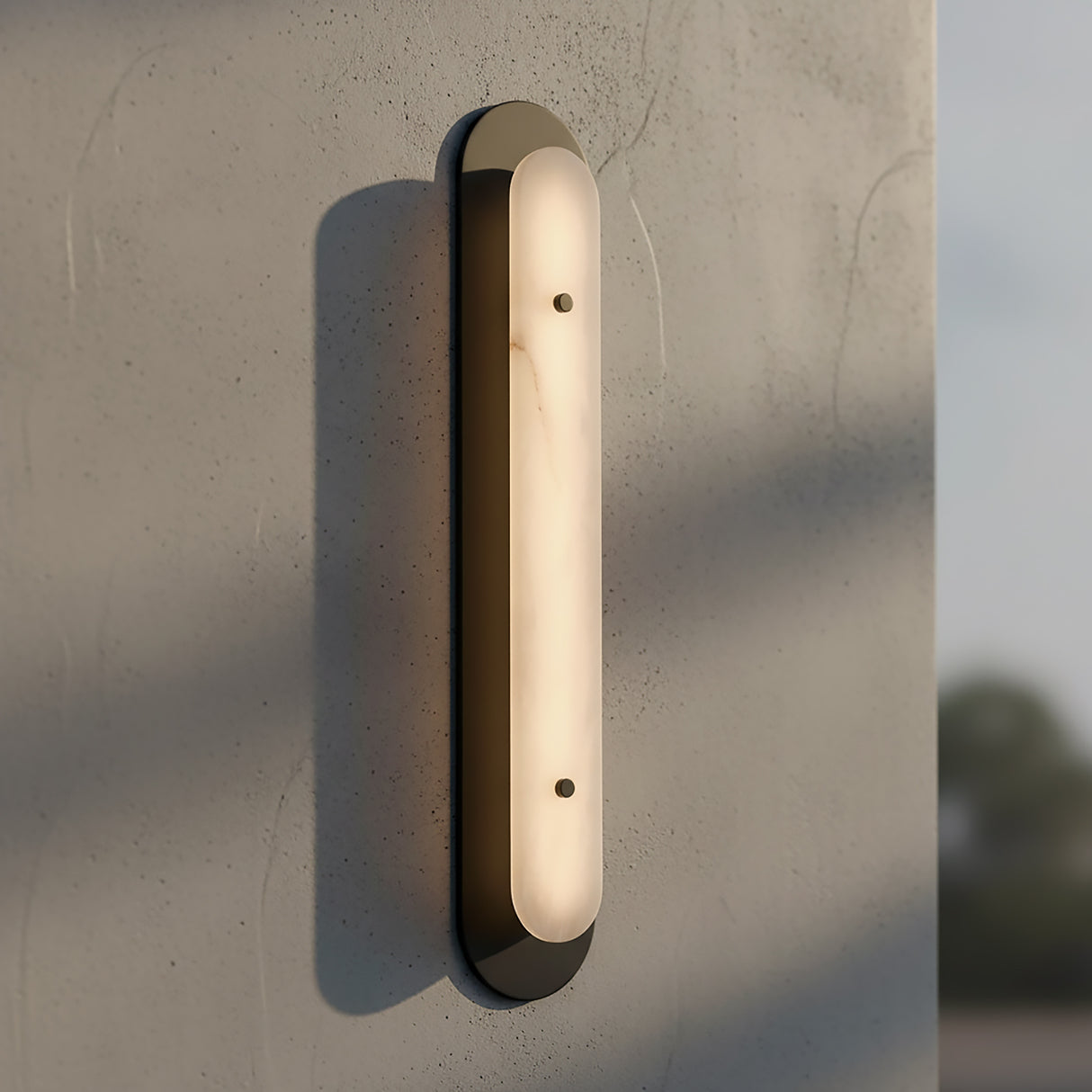 Vance LED Outdoor Wall Light 30" for Modern home with Gray Siding