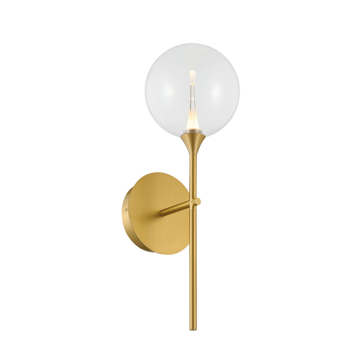 Eaton LED Wall Sconce 19", Brass and Clear Glass