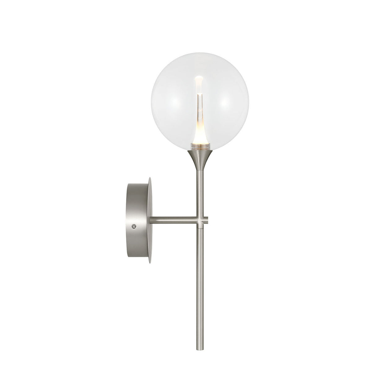 Eaton LED Wall Sconce 19", Satin Nickel and Clear Glass