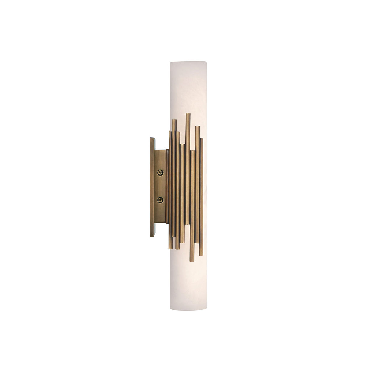 Delya LED Wall Sconce 16", Antique Brass and Alabaster