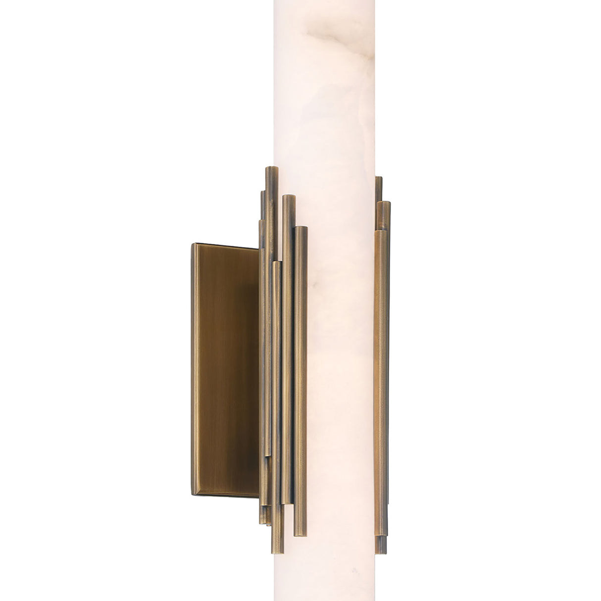 Delya LED Wall Sconce 22", Antique Brass and Alabaster
