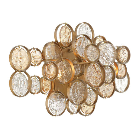 Denali Wall Sconce 18", Antique Gold with Topaz Glass