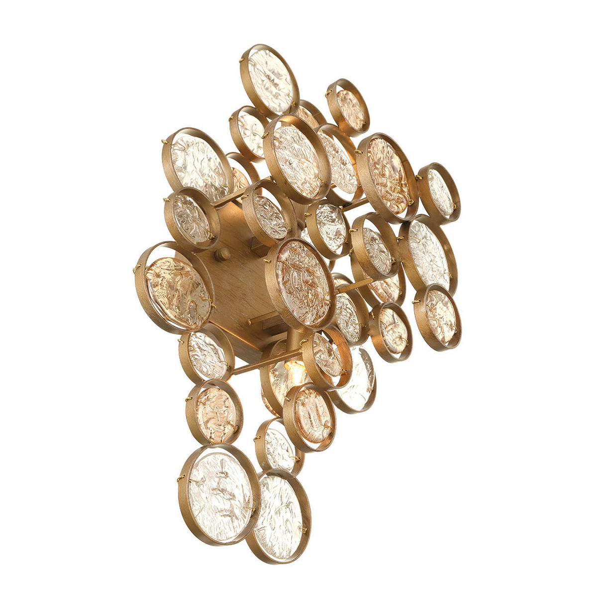 Denali Wall Sconce 18", Antique Gold with Topaz Glass