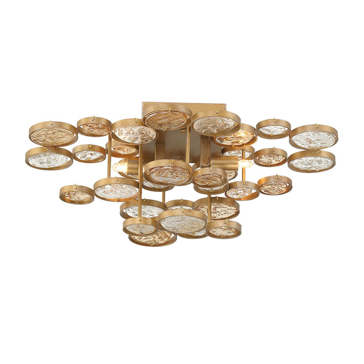 Denali Wall Sconce 18", Antique Gold with Topaz Glass