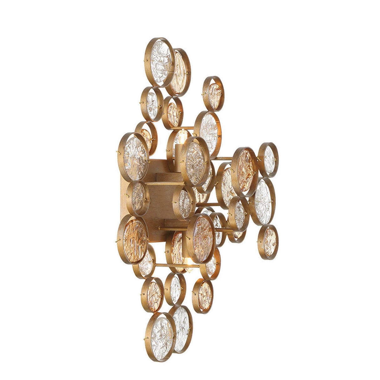Denali Wall Sconce 18", Antique Gold with Topaz Glass