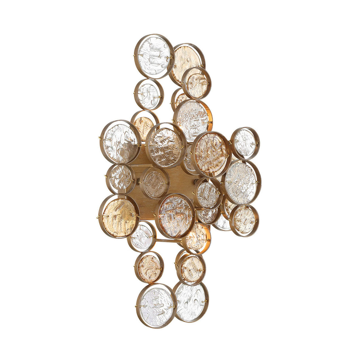 Denali Wall Sconce 18", Antique Gold with Topaz Glass