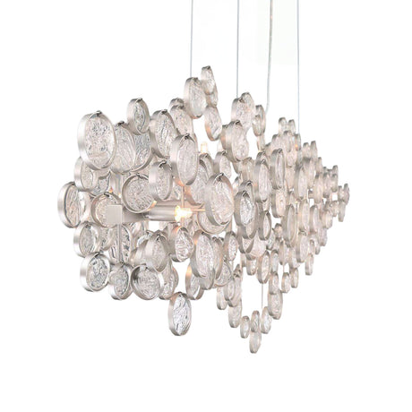Denali 12 Light Linear Chandelier 40", Champagne Silver with Clear Glass
