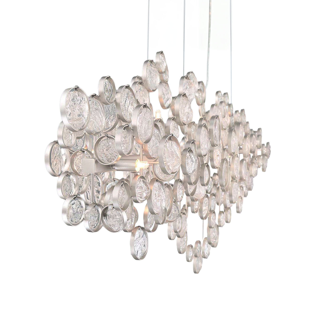 Denali 12 Light Linear Chandelier 40", Champagne Silver with Clear Glass