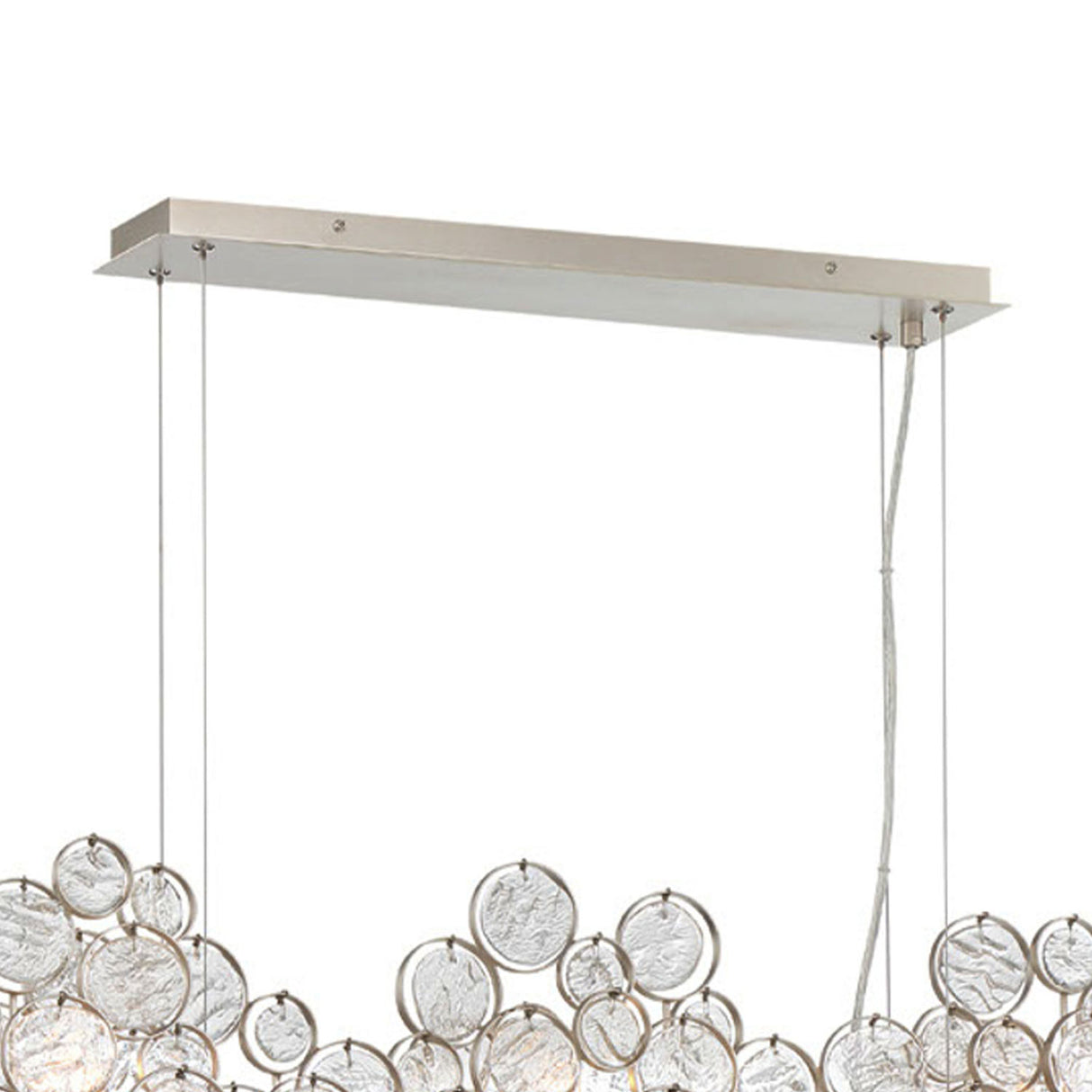 Denali 15 Light Linear Chandelier 56", Champagne Silver with Clear Glass