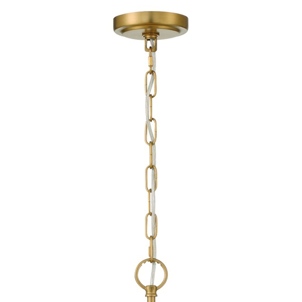 Nori 6 Light Chandelier 24", Brass and Ribbed Glass