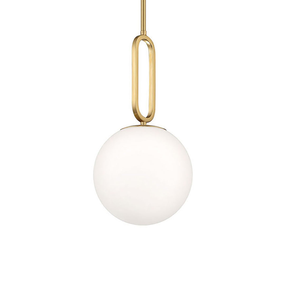 Oren Pendant 10", Brass and Opal Glass