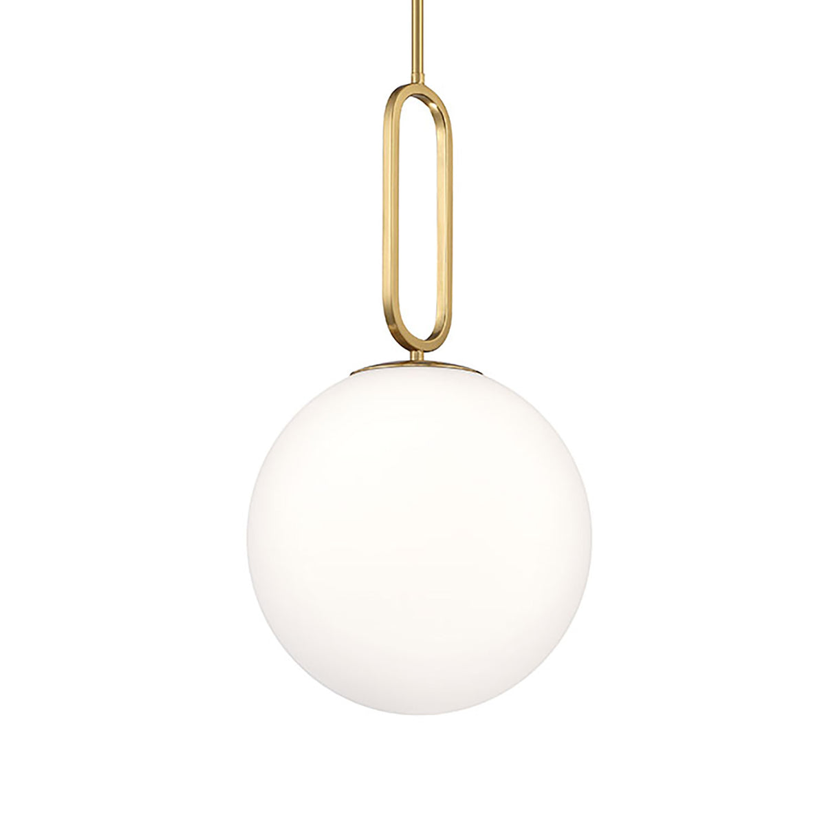 Oren Pendant 12", Brass and Opal Glass