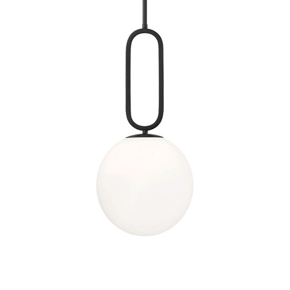 Oren Pendant 10", Matte Black and Opal Glass