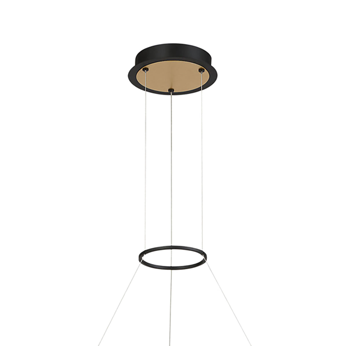 Lune LED Pendant 29", Brass and Black