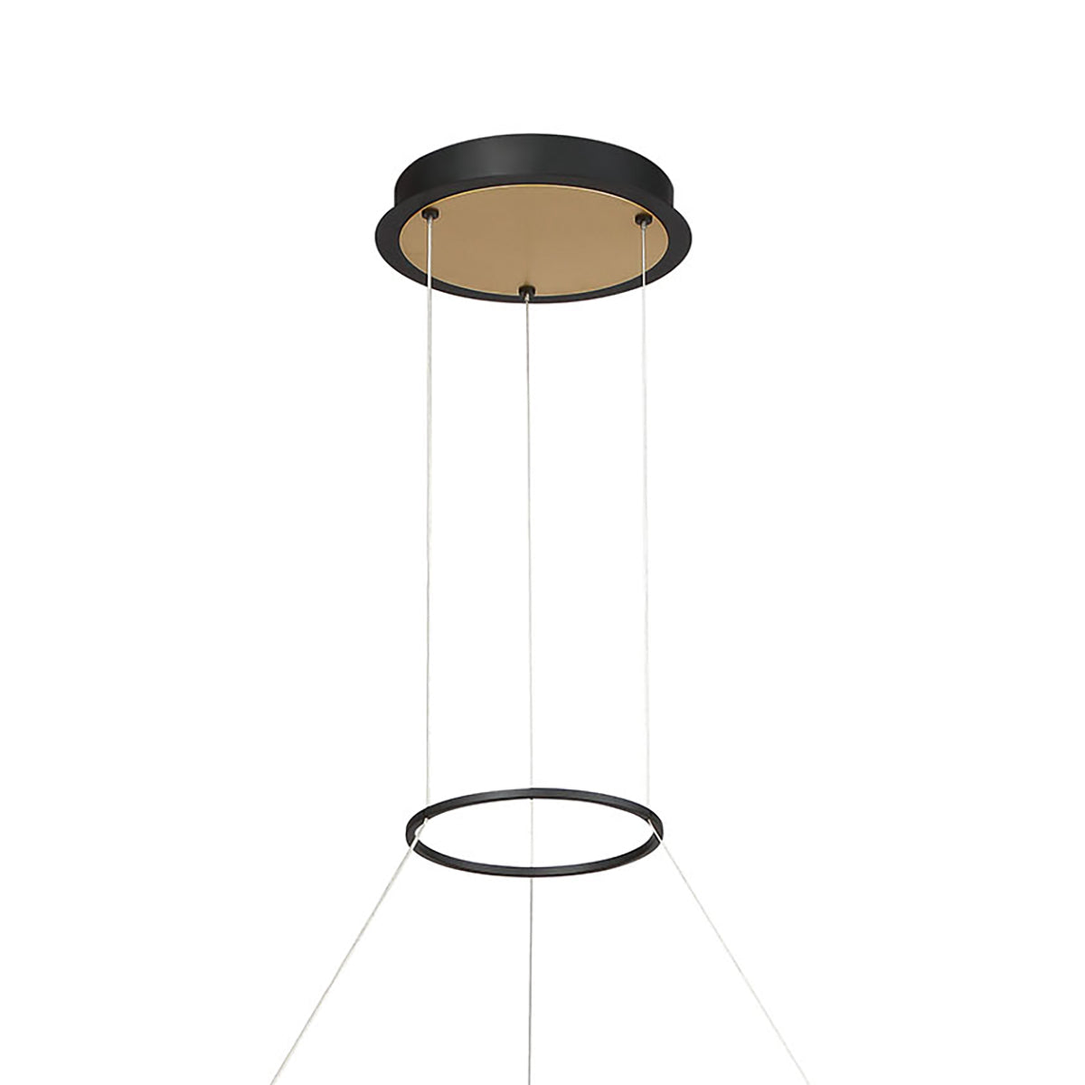 Lune LED Pendant 48", Brass and Black