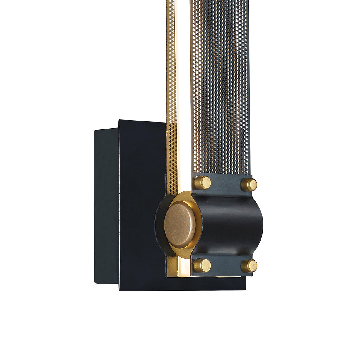 Lune LED Wall Sconce 16", Brass and Black