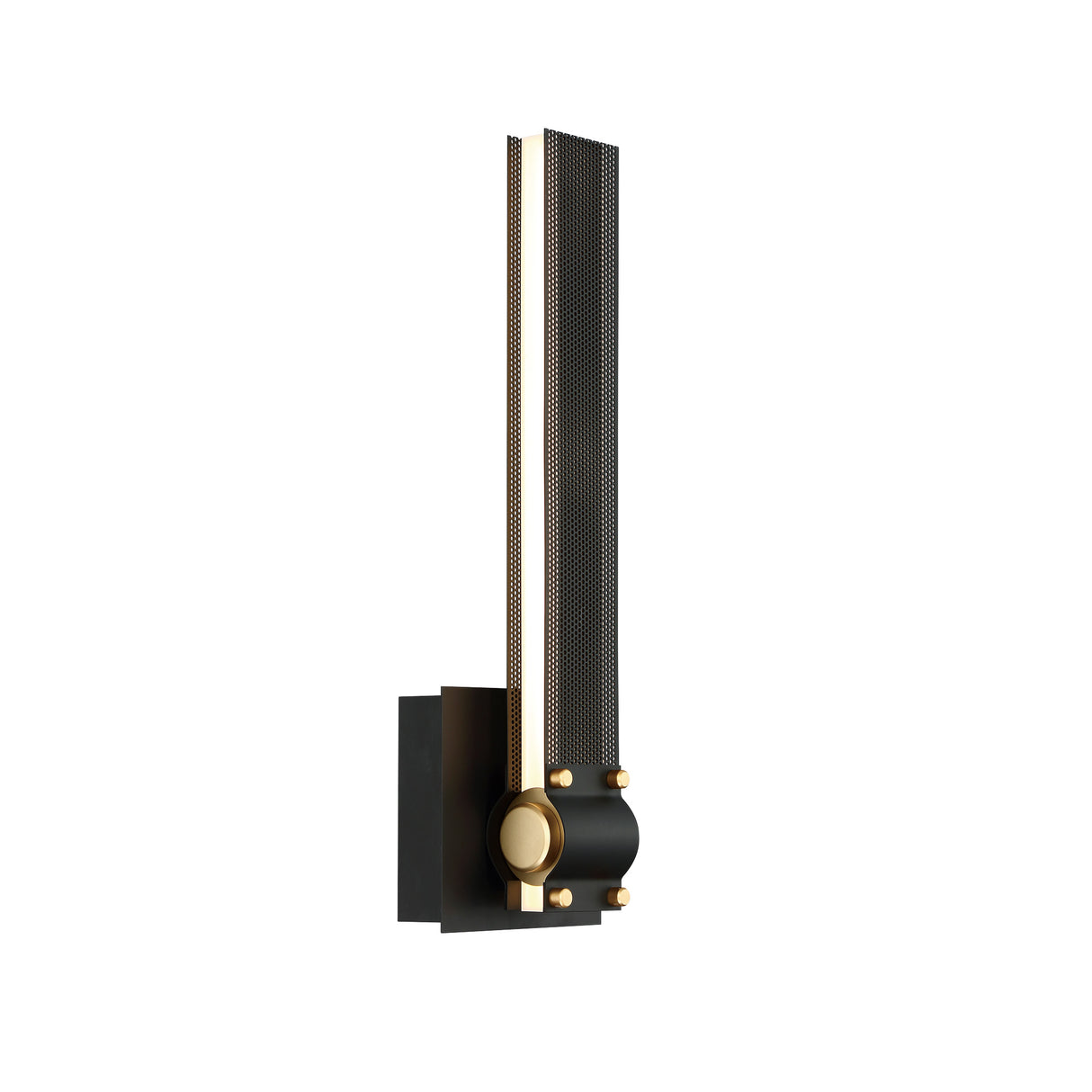 Lune LED Wall Sconce 16", Brass and Black