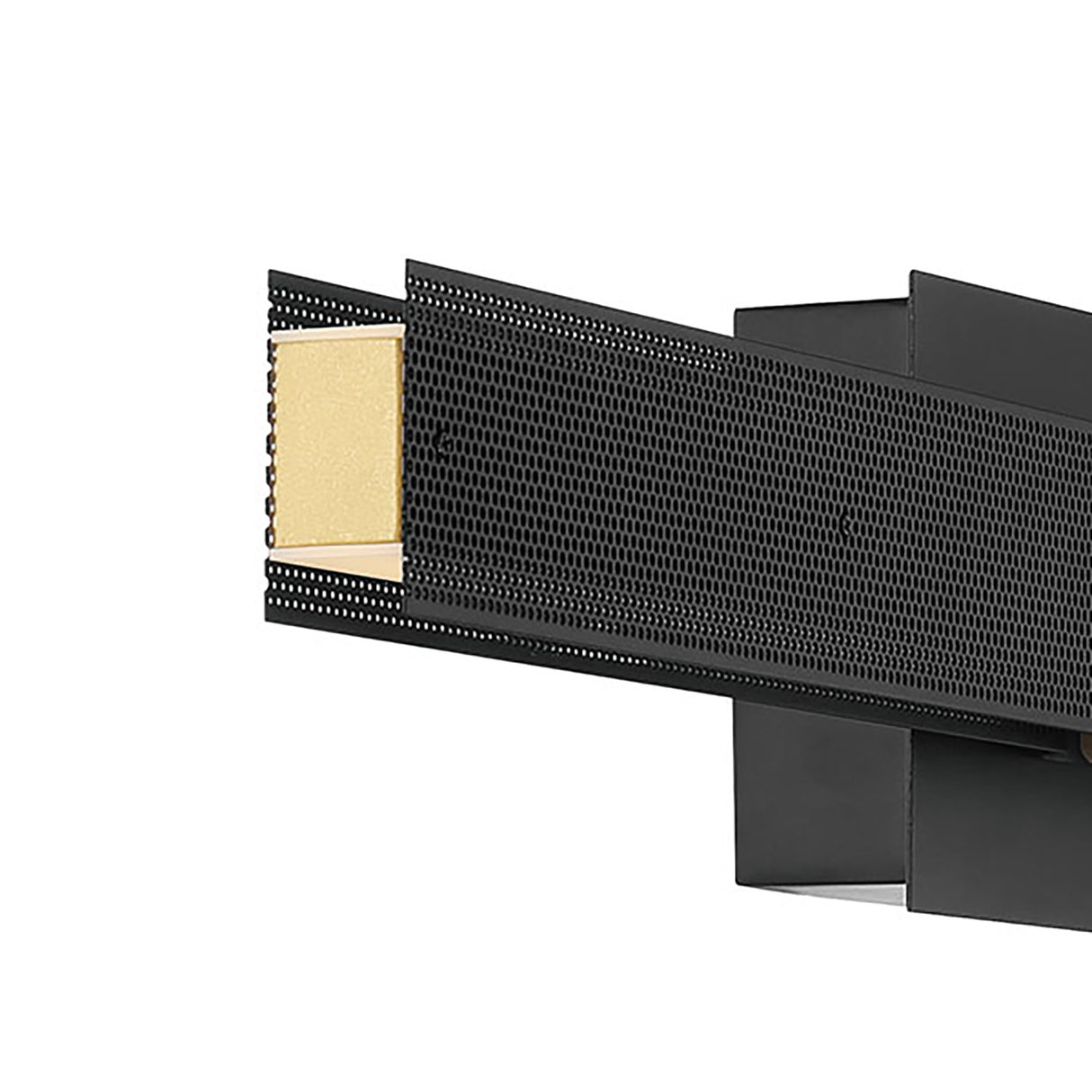 Lune LED Wall Sconce 28", Brass and Black