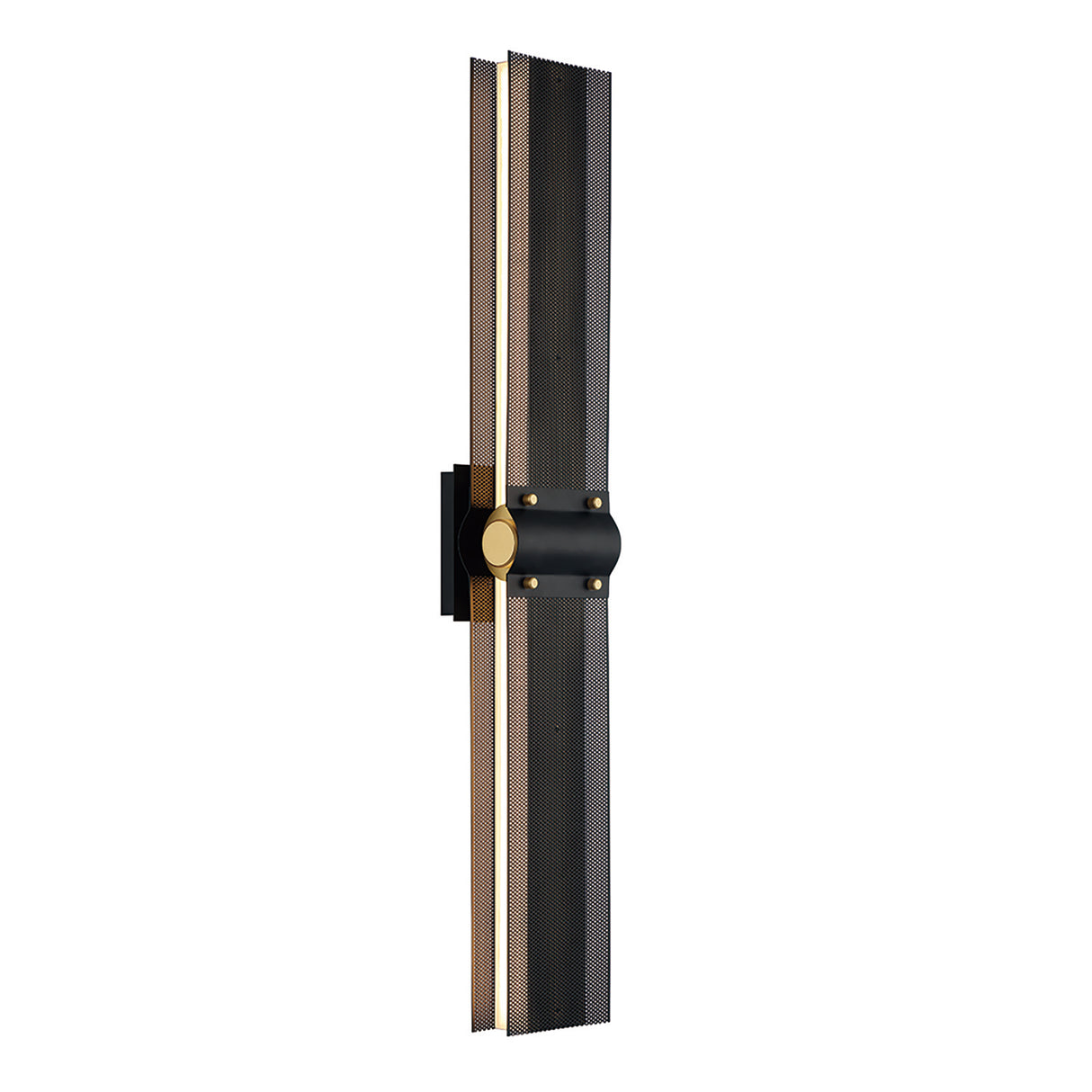 Lune LED Outdoor Wall Light 31", Brass and Black