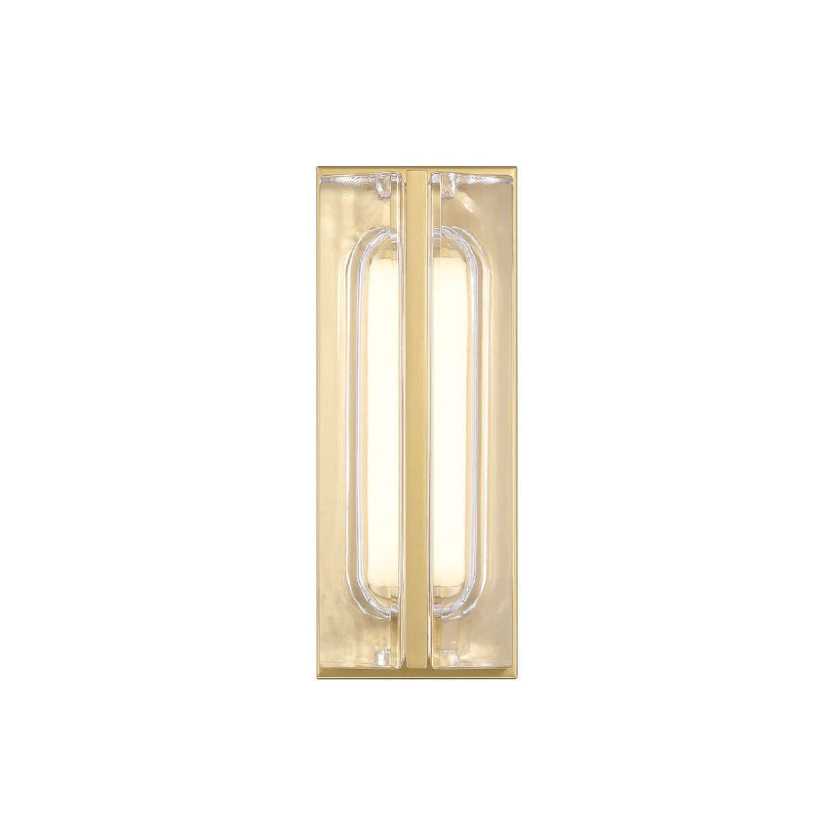 Prescott LED Outdoor Wall Light 12", Gold and Clear Glass