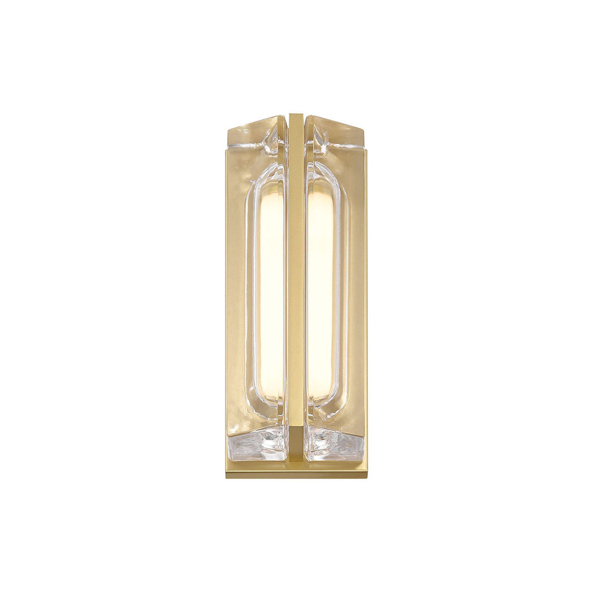 Prescott LED Outdoor Wall Light 12", Gold and Clear Glass