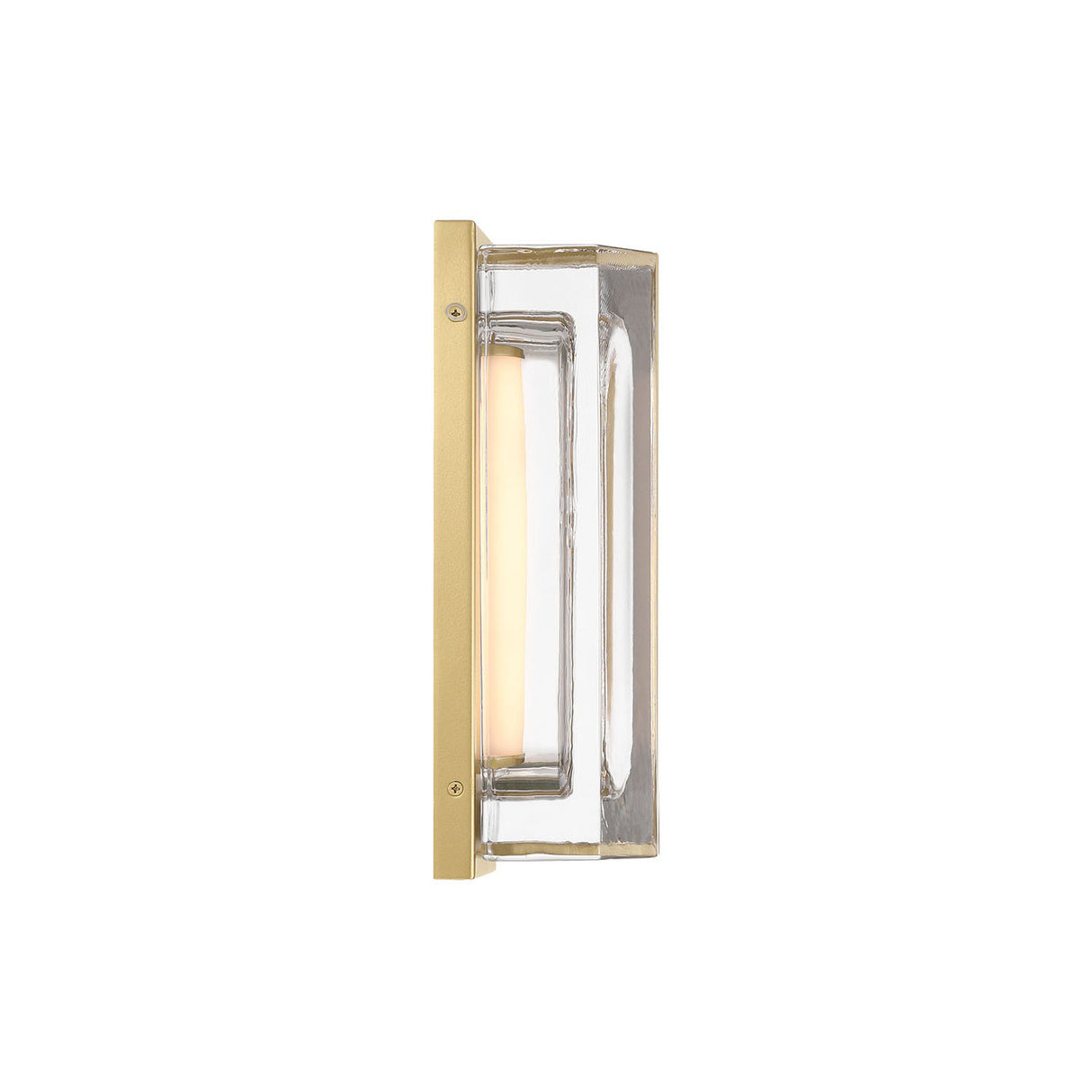 Prescott LED Outdoor Wall Light 12", Gold and Clear Glass