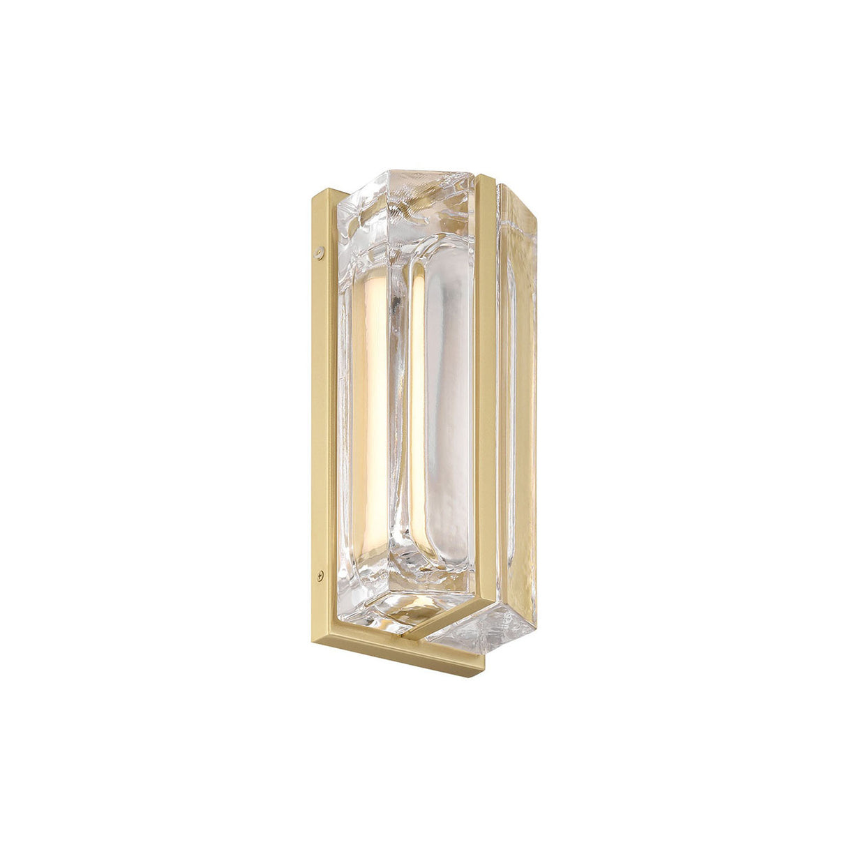Prescott LED Outdoor Wall Light 12", Gold and Clear Glass
