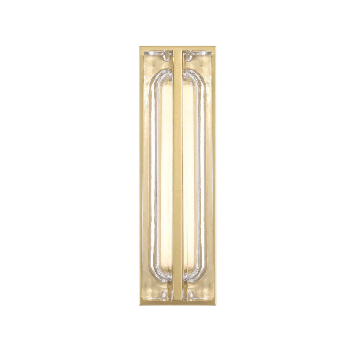 Prescott LED Outdoor Wall Light 16", Gold and Clear Glass