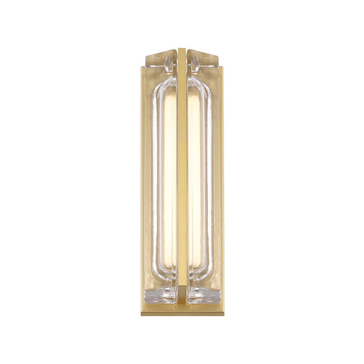 Prescott LED Outdoor Wall Light 16", Gold and Clear Glass