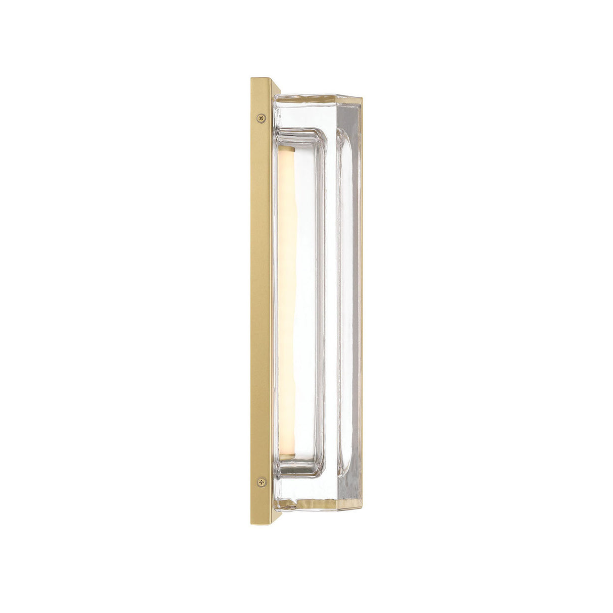 Prescott LED Outdoor Wall Light 16", Gold and Clear Glass