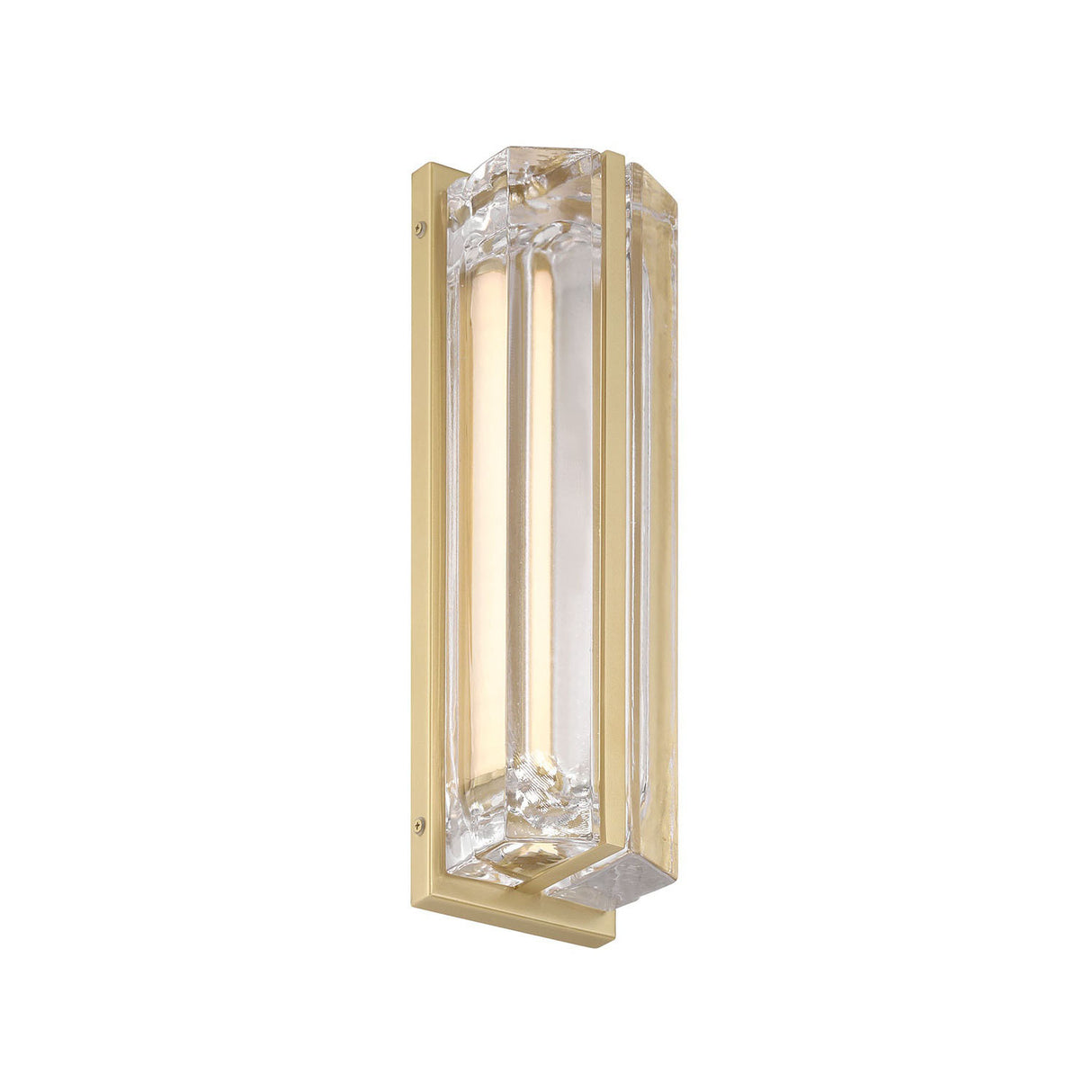 Prescott LED Outdoor Wall Light 16", Gold and Clear Glass