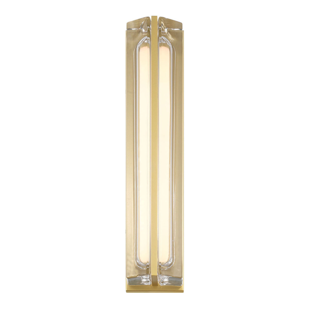 Prescott LED Outdoor Wall Light 24", Gold and Clear Glass