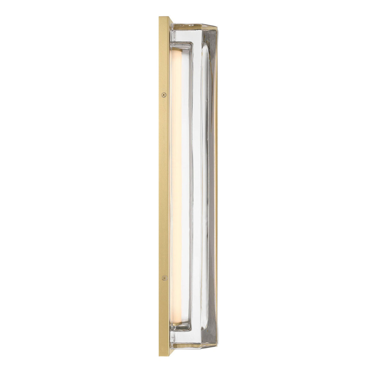 Prescott LED Outdoor Wall Light 24", Gold and Clear Glass