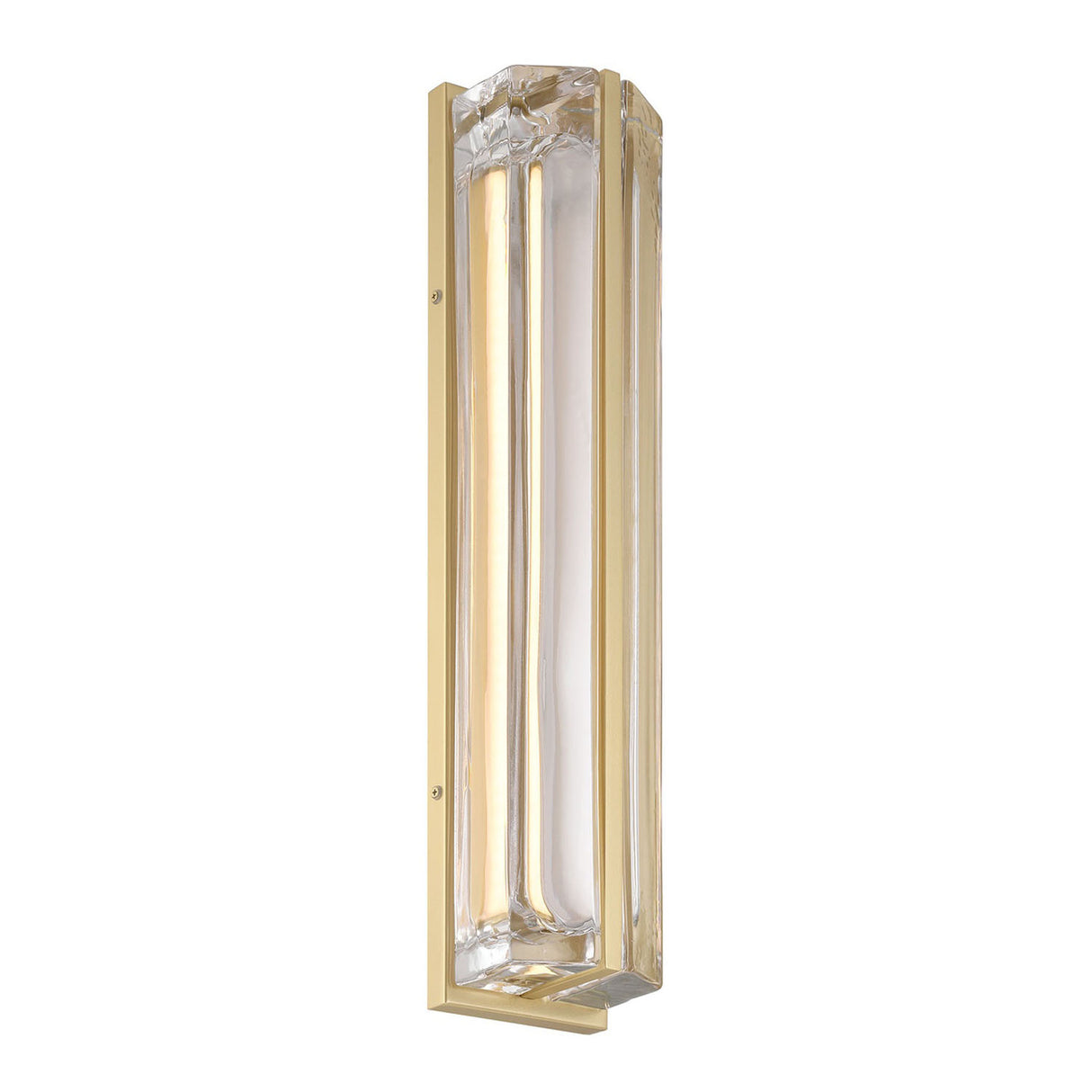 Prescott LED Outdoor Wall Light 24", Gold and Clear Glass