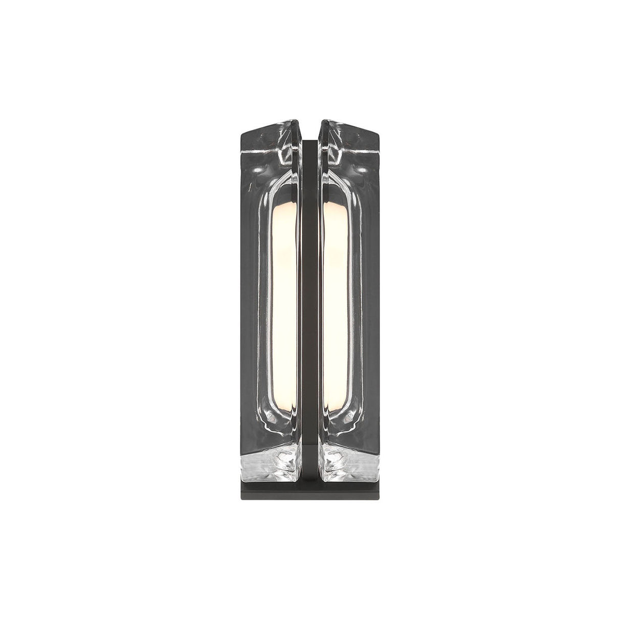 Prescott LED Outdoor Wall Light 12", Matte Black and Clear Glass