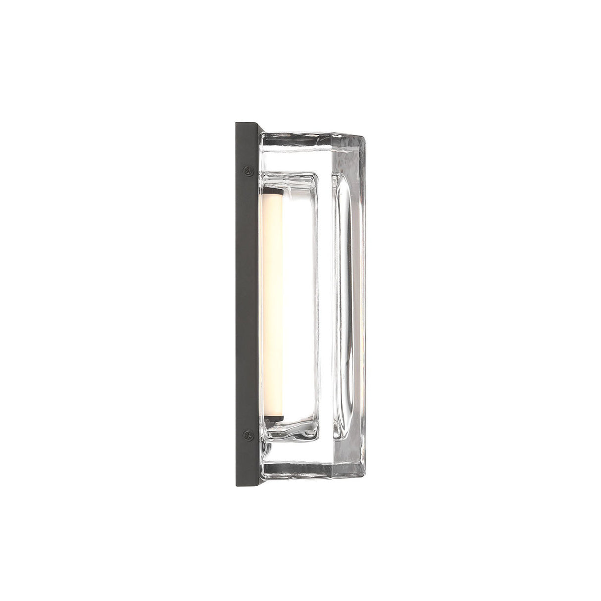 Prescott LED Outdoor Wall Light 12", Matte Black and Clear Glass
