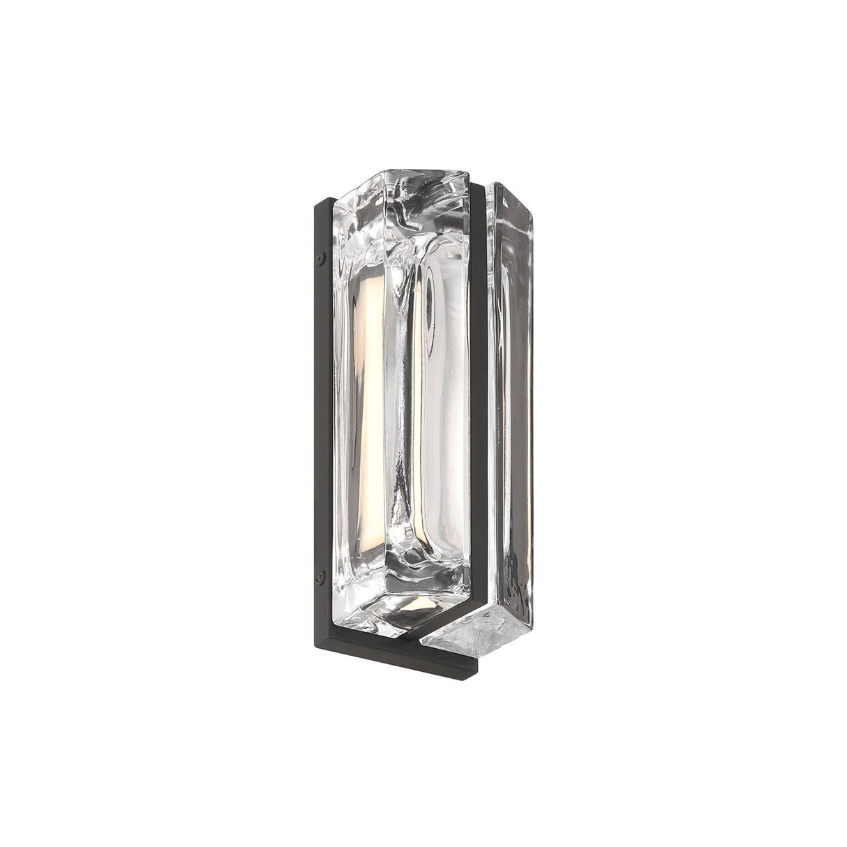 Prescott LED Outdoor Wall Light 12", Matte Black and Clear Glass