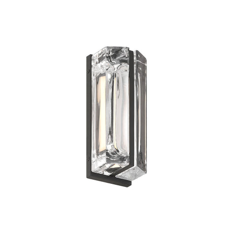 Prescott LED Outdoor Wall Light 12", Matte Black and Clear Glass