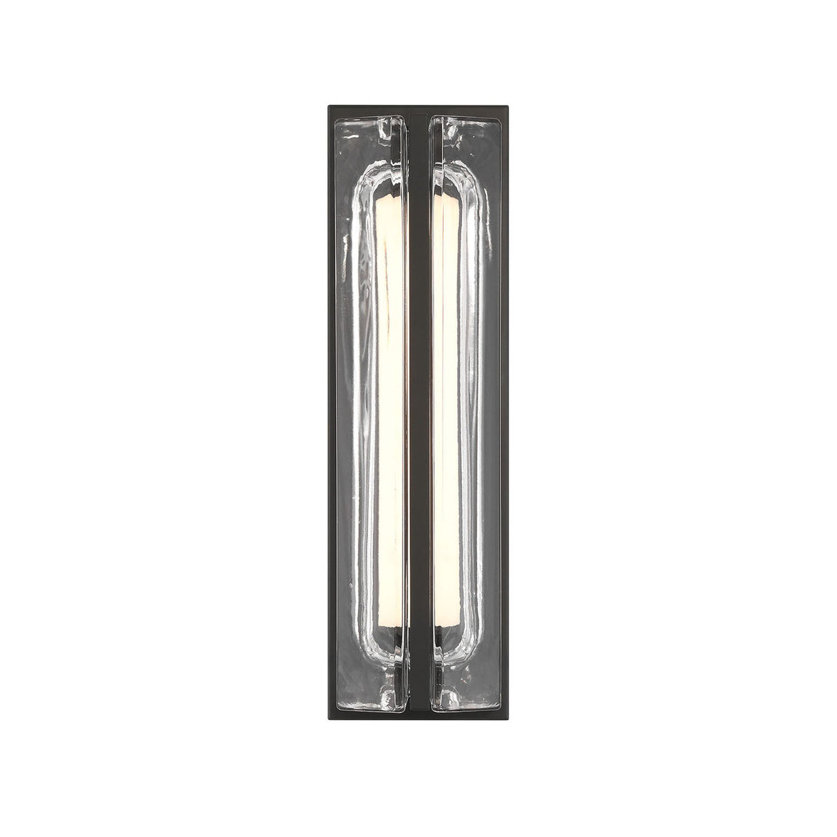 Prescott LED Outdoor Wall Light 16", Matte Black and Clear Glass