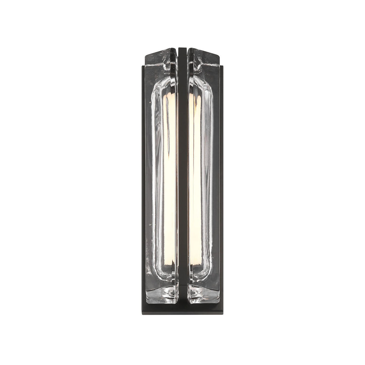 Prescott LED Outdoor Wall Light 16", Matte Black and Clear Glass