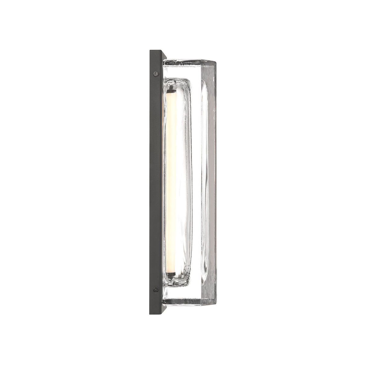 Prescott LED Outdoor Wall Light 16", Matte Black and Clear Glass