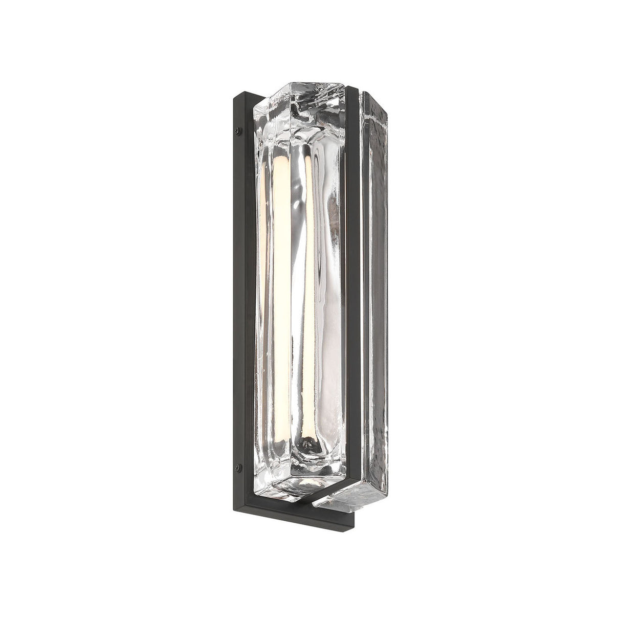 Prescott LED Outdoor Wall Light 16", Matte Black and Clear Glass