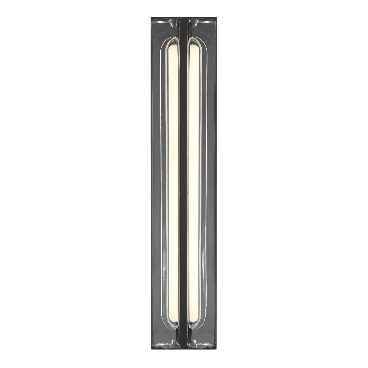 Prescott LED Outdoor Wall Light 24", Matte Black and Clear Glass