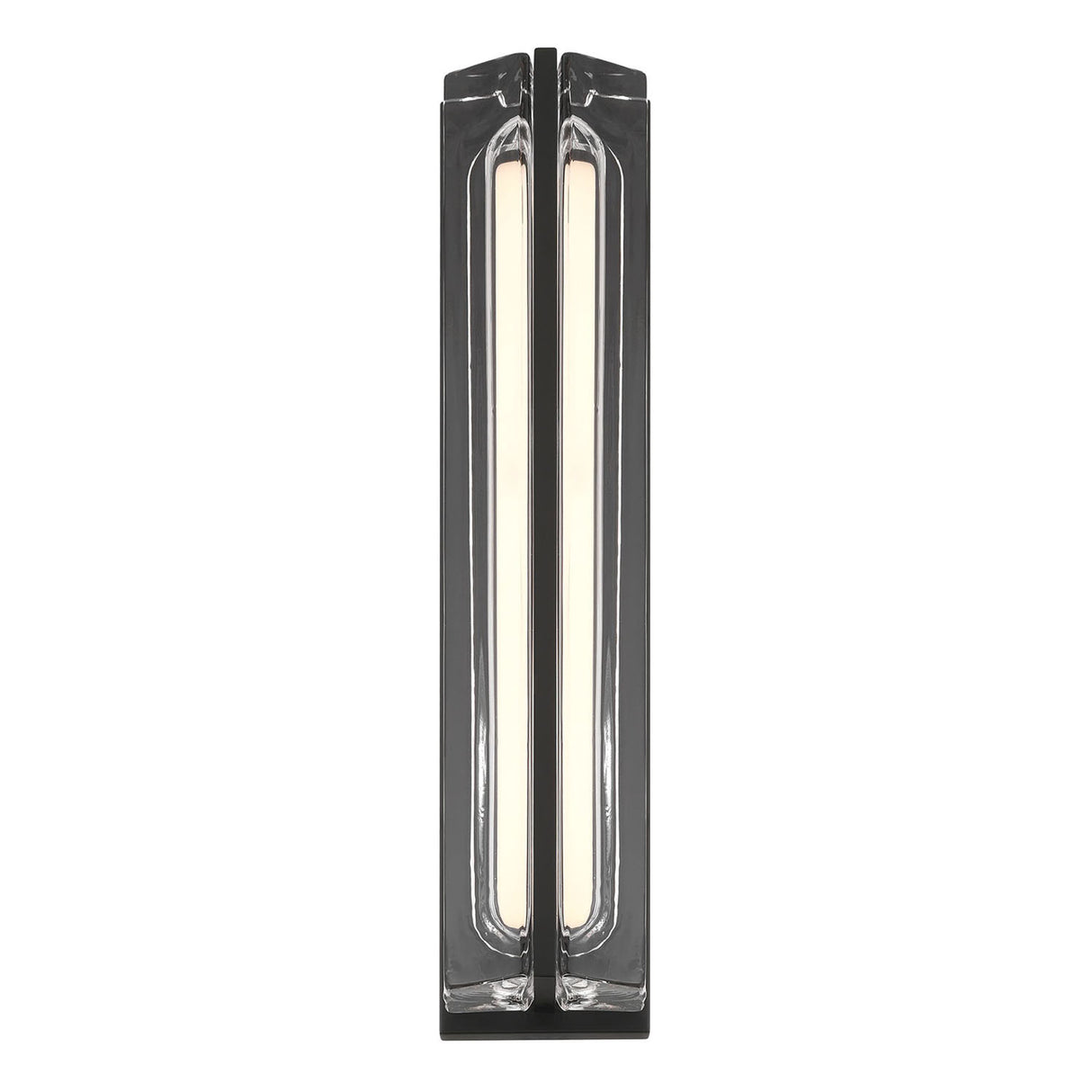 Prescott LED Outdoor Wall Light 24", Matte Black and Clear Glass