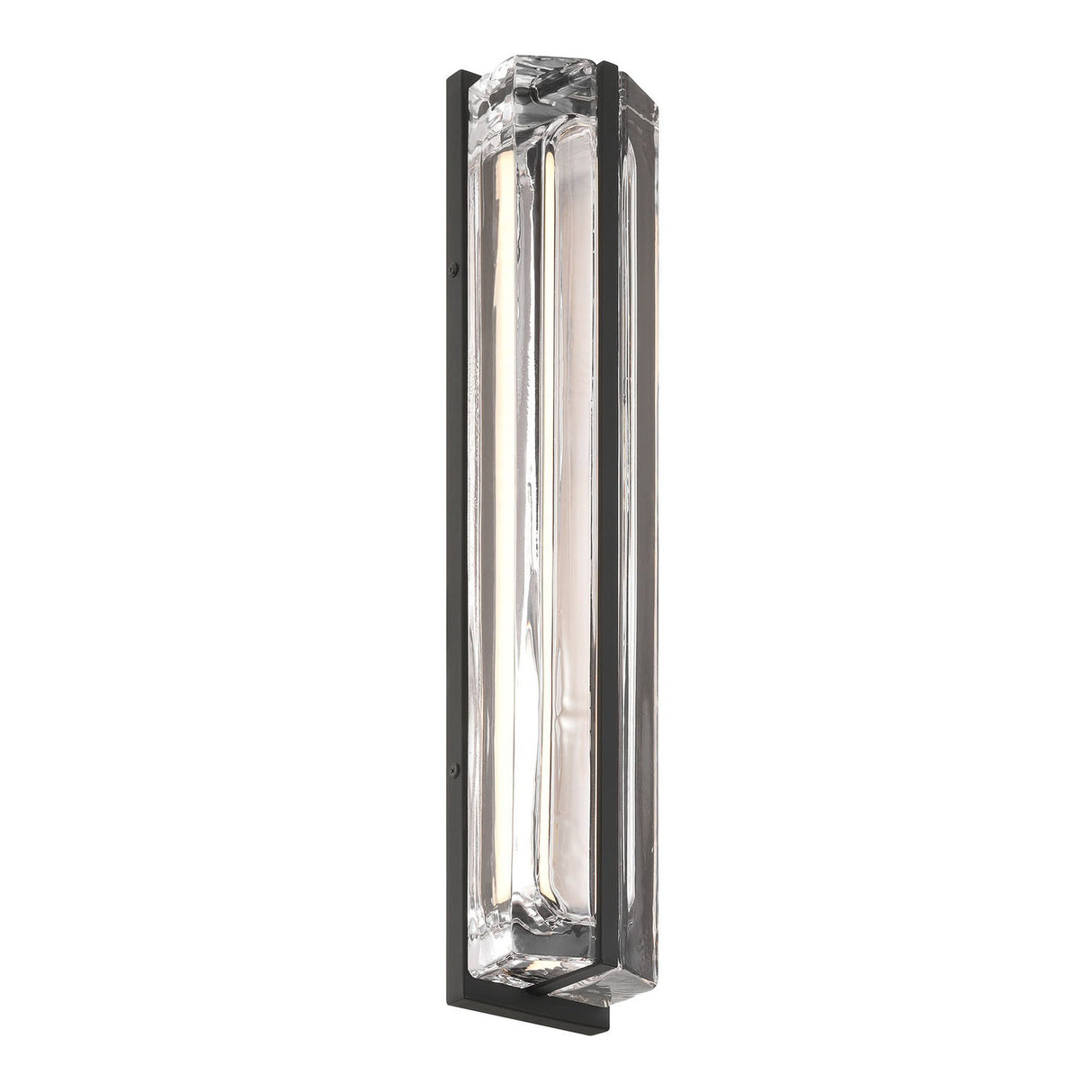Prescott LED Outdoor Wall Light 24", Matte Black and Clear Glass